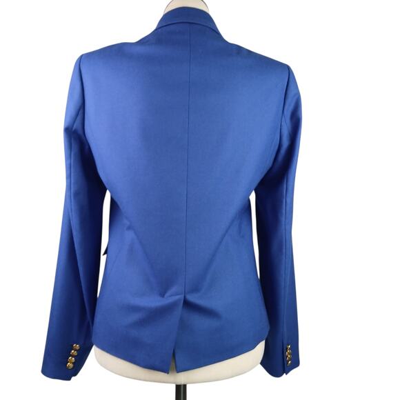 J.Crew SZ 14L 100% Wool Schoolboy Blazer in Blue Gold Signature Buttons - Picture 4 of 7